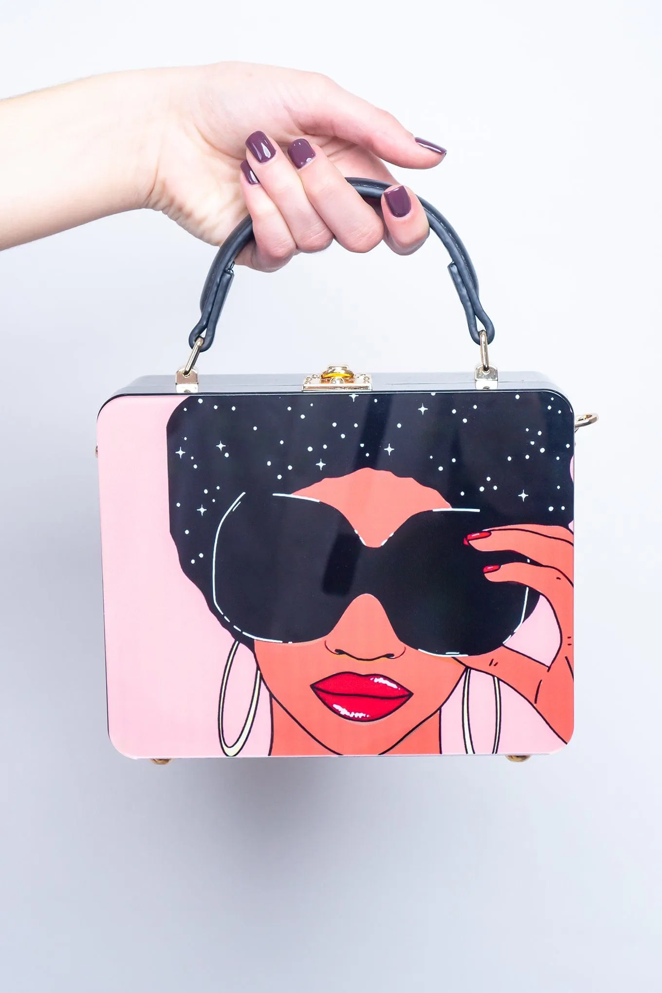 Afro Girl Acrylic Clutch