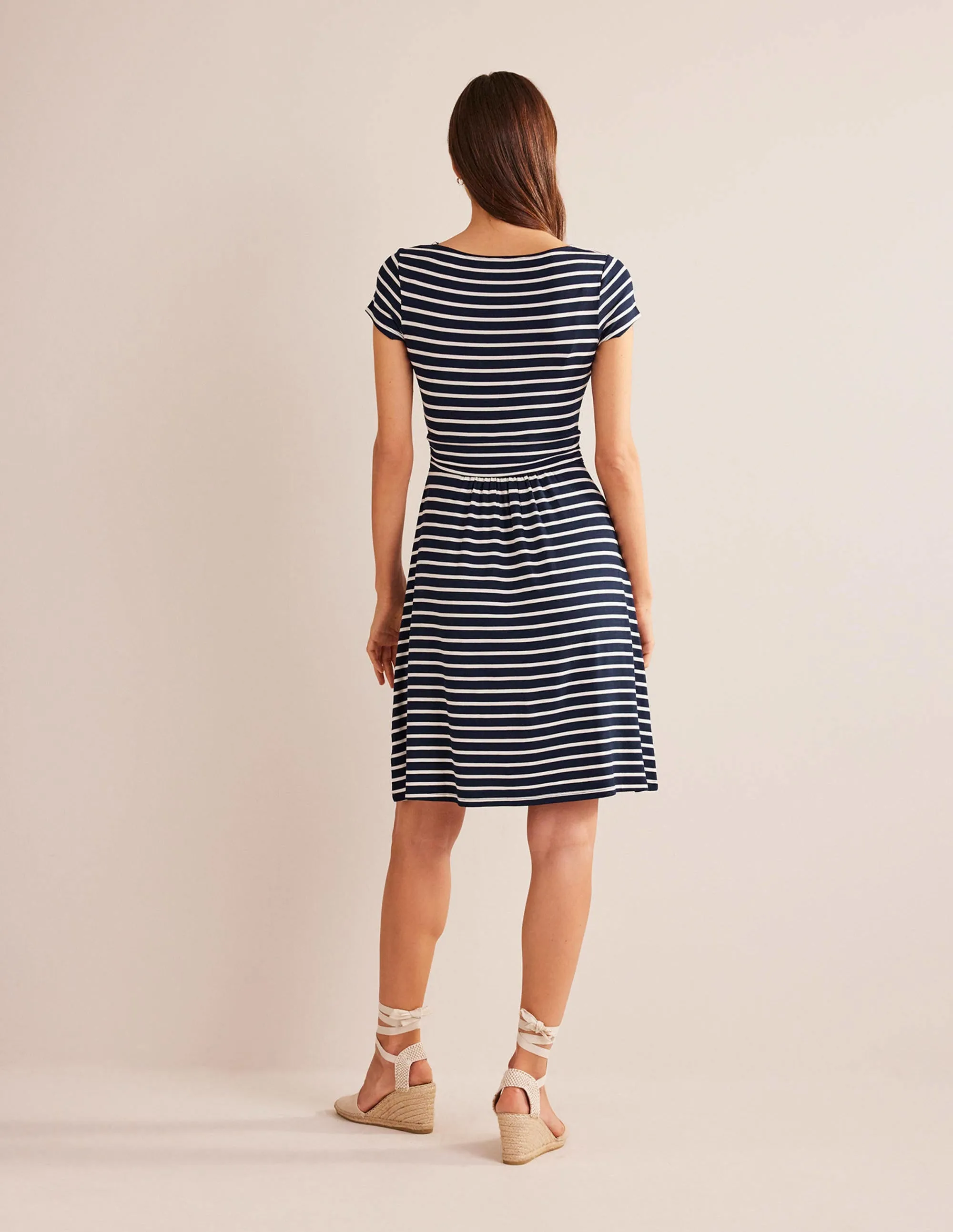 Amelie Jersey Dress-Navy/Ivory
