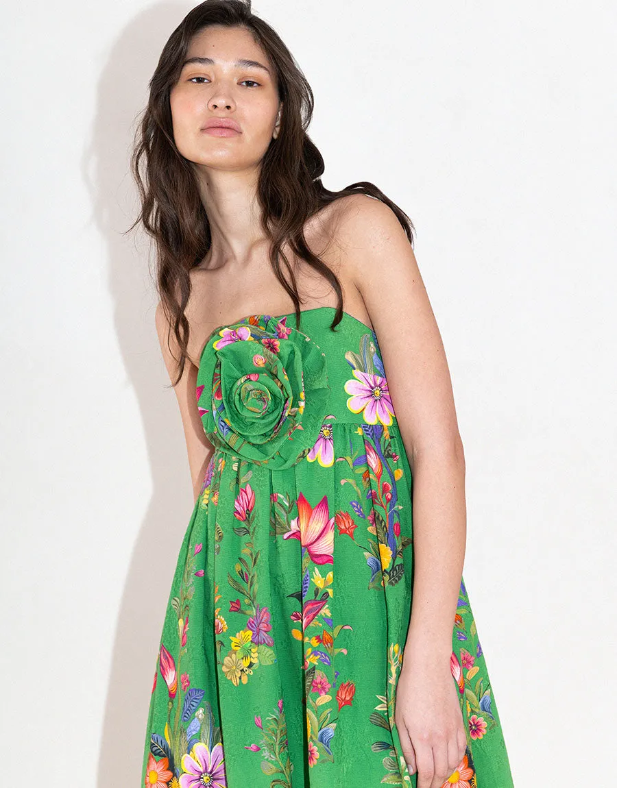 Anastasia Jacquard Maxi Gown - Sierra Jungle Green - SALE