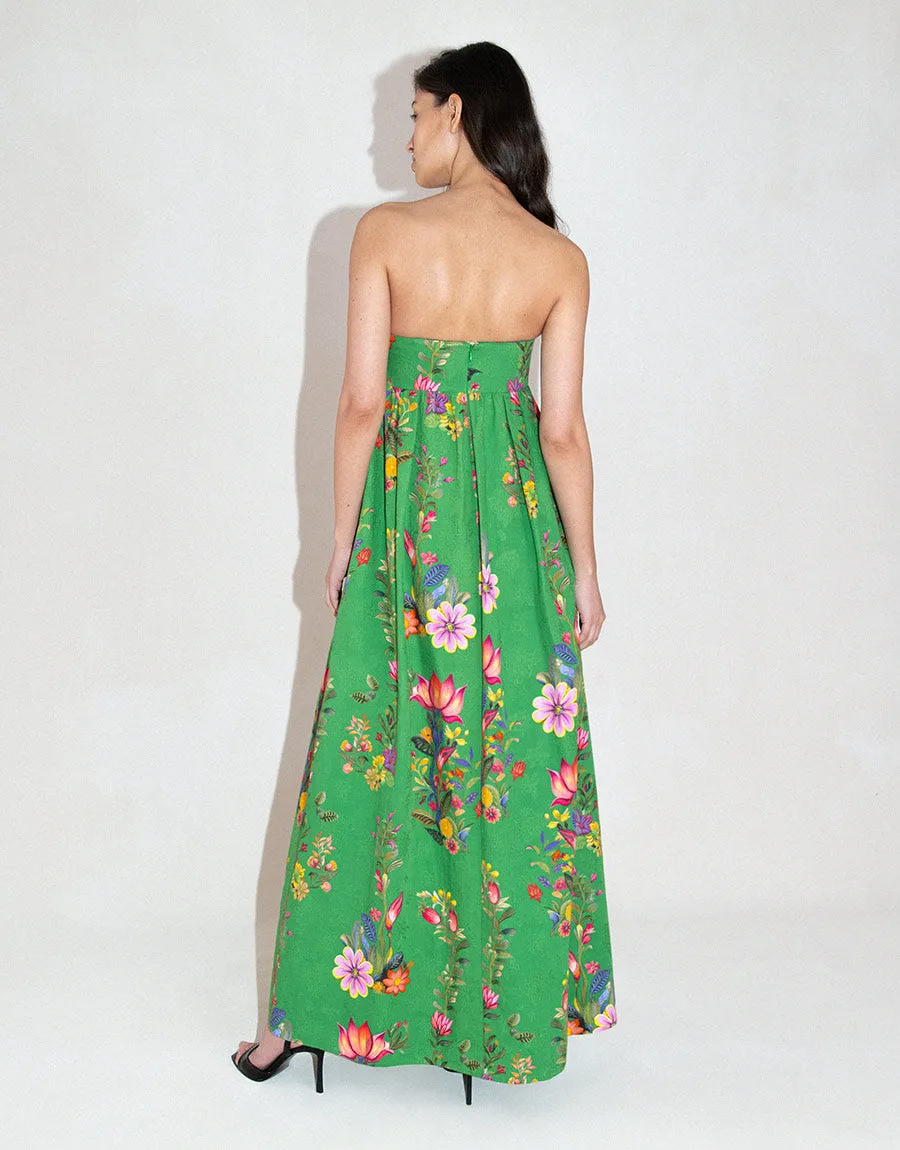 Anastasia Jacquard Maxi Gown - Sierra Jungle Green - SALE