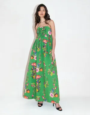 Anastasia Jacquard Maxi Gown - Sierra Jungle Green - SALE