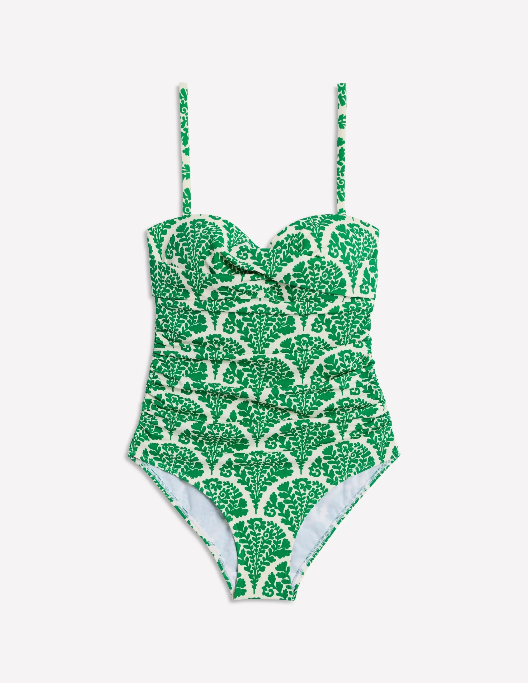 Andros Twist Front Swimsuit-Rich Emerald. Blossomy