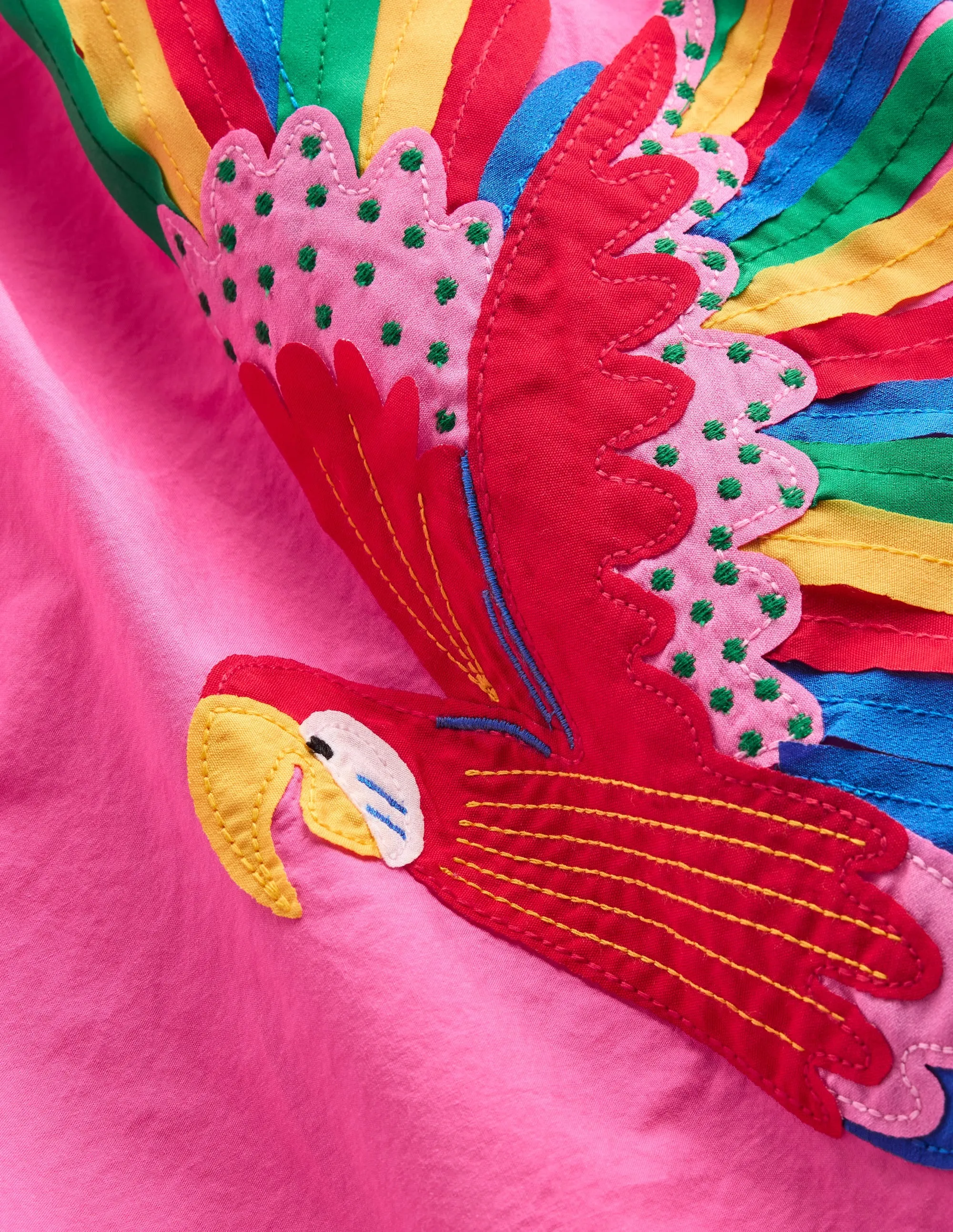 Annalisa Appliqué Sundress-Sorbet Pink Birds