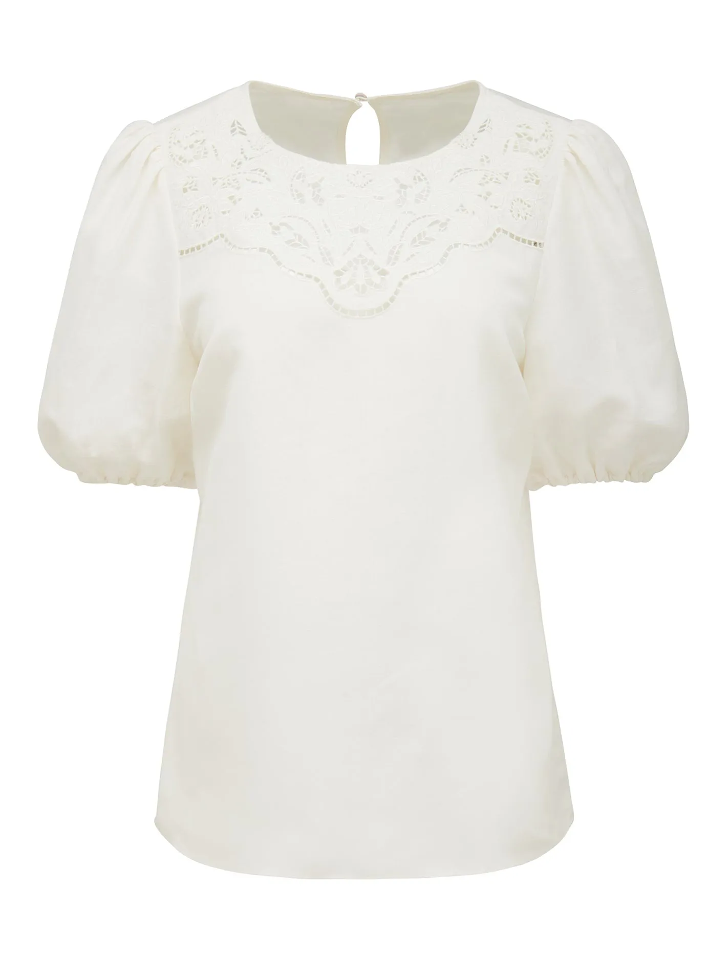 Ash Cutwork Yoke Blouse