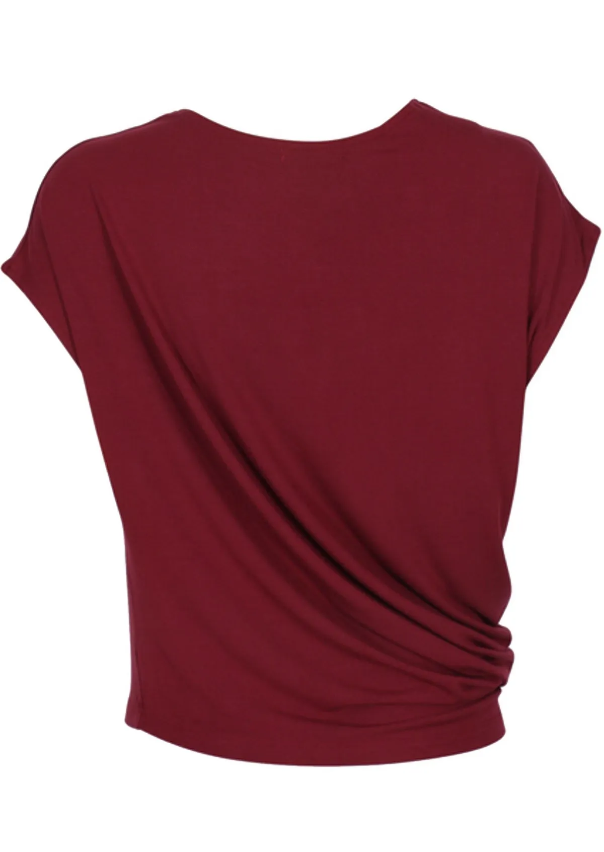 Asymmetrical Rayon Top Maroon