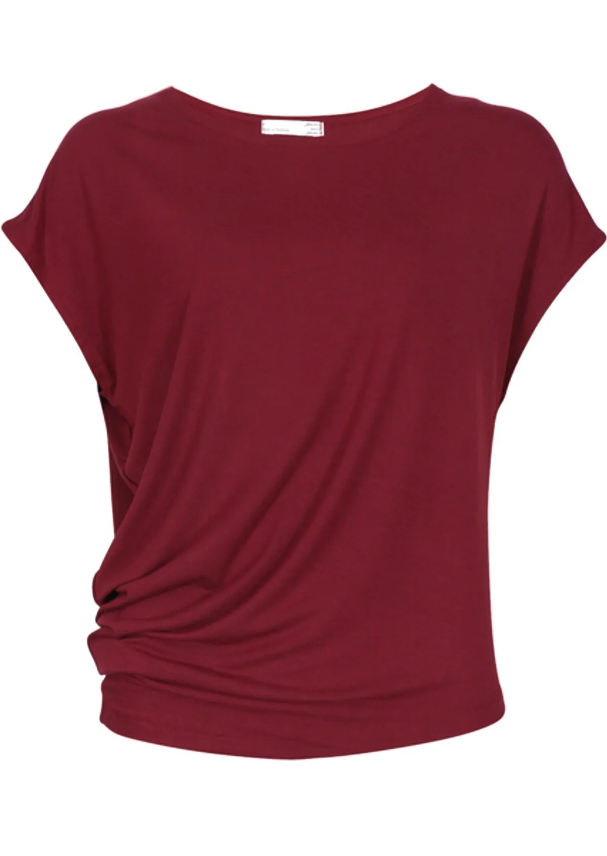 Asymmetrical Rayon Top Maroon