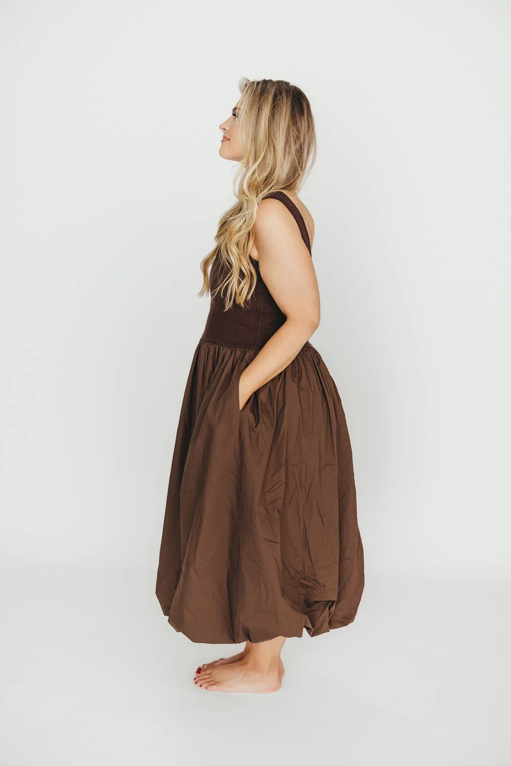 Betty Midi Dress in Brown