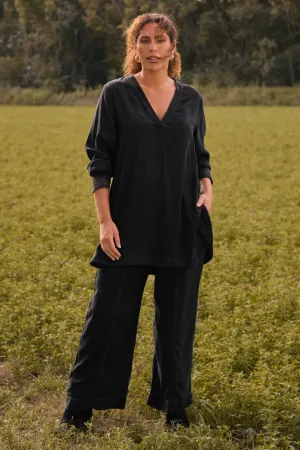 Breezy Tencel Relaxed Pant in Black