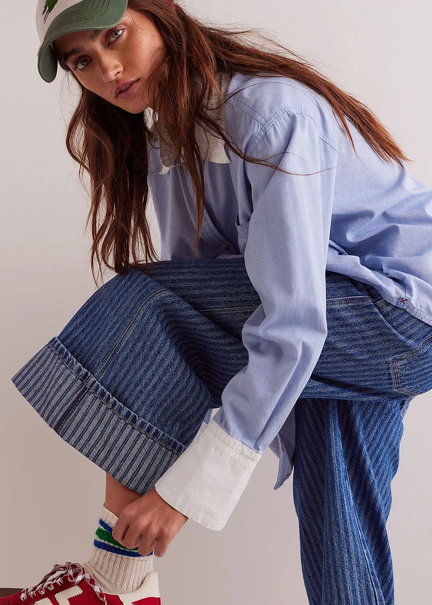 Brette Cropped Wide Leg Jeans - Bittersweet Blue