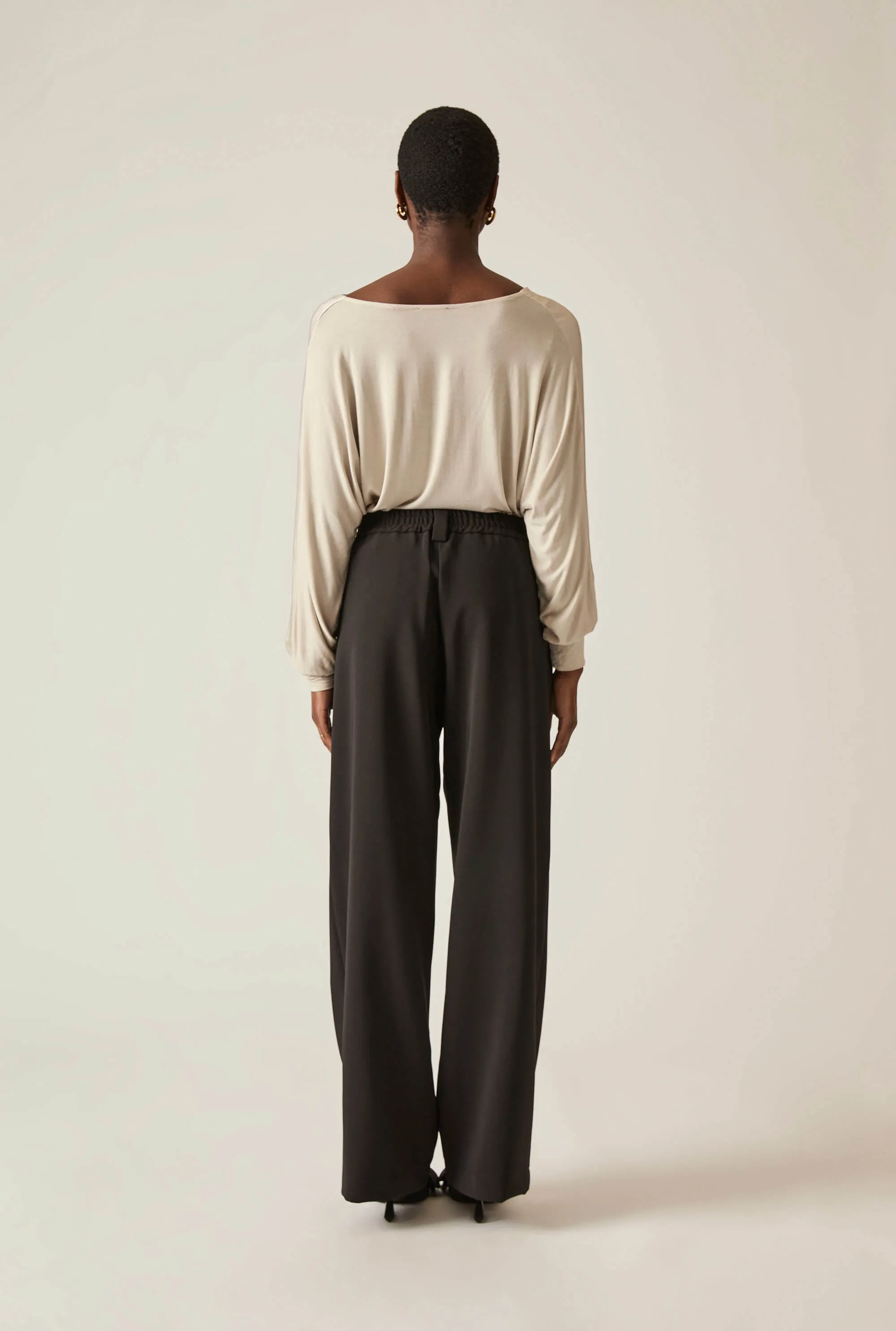 Button Black Trousers