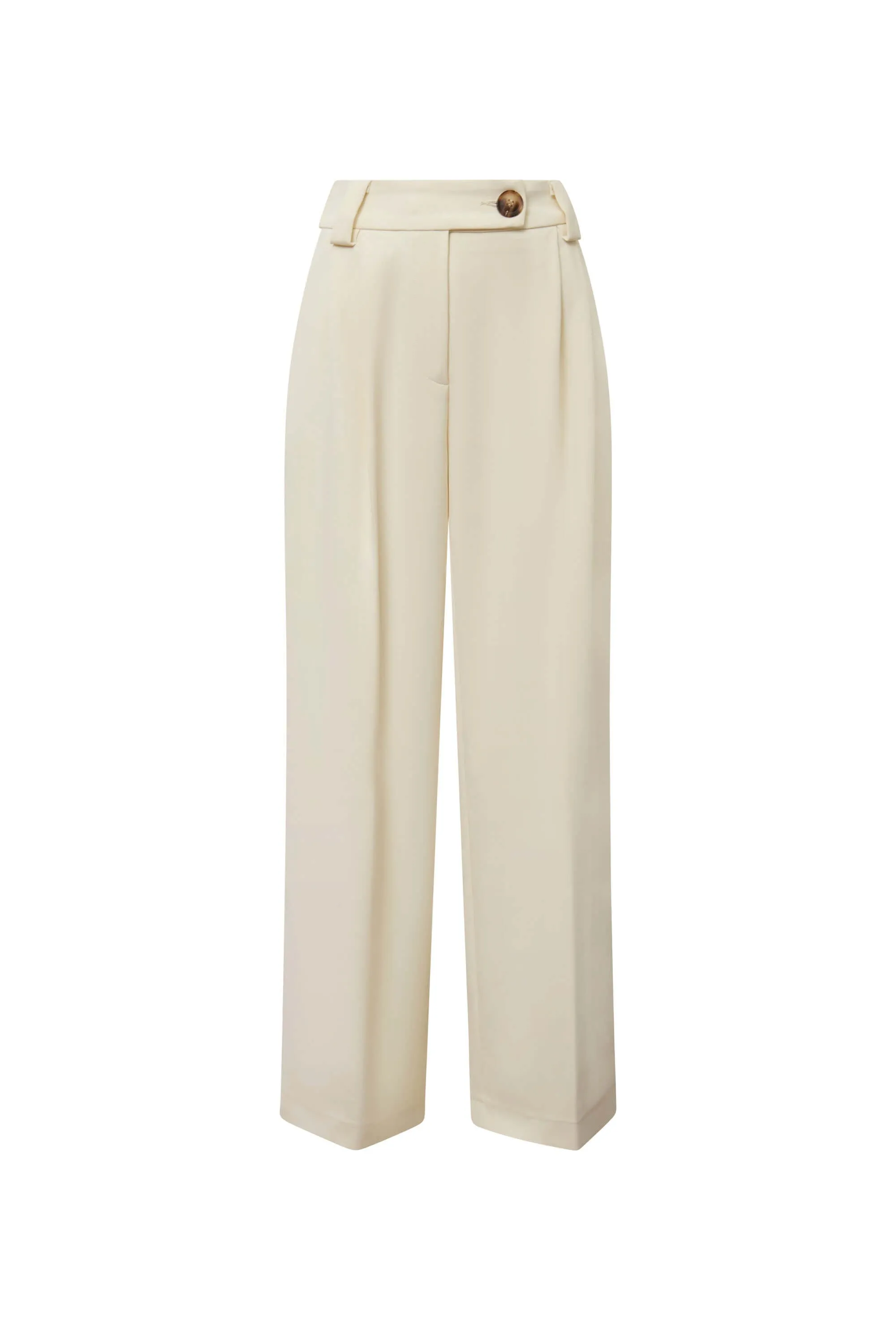 Button Cream Trousers