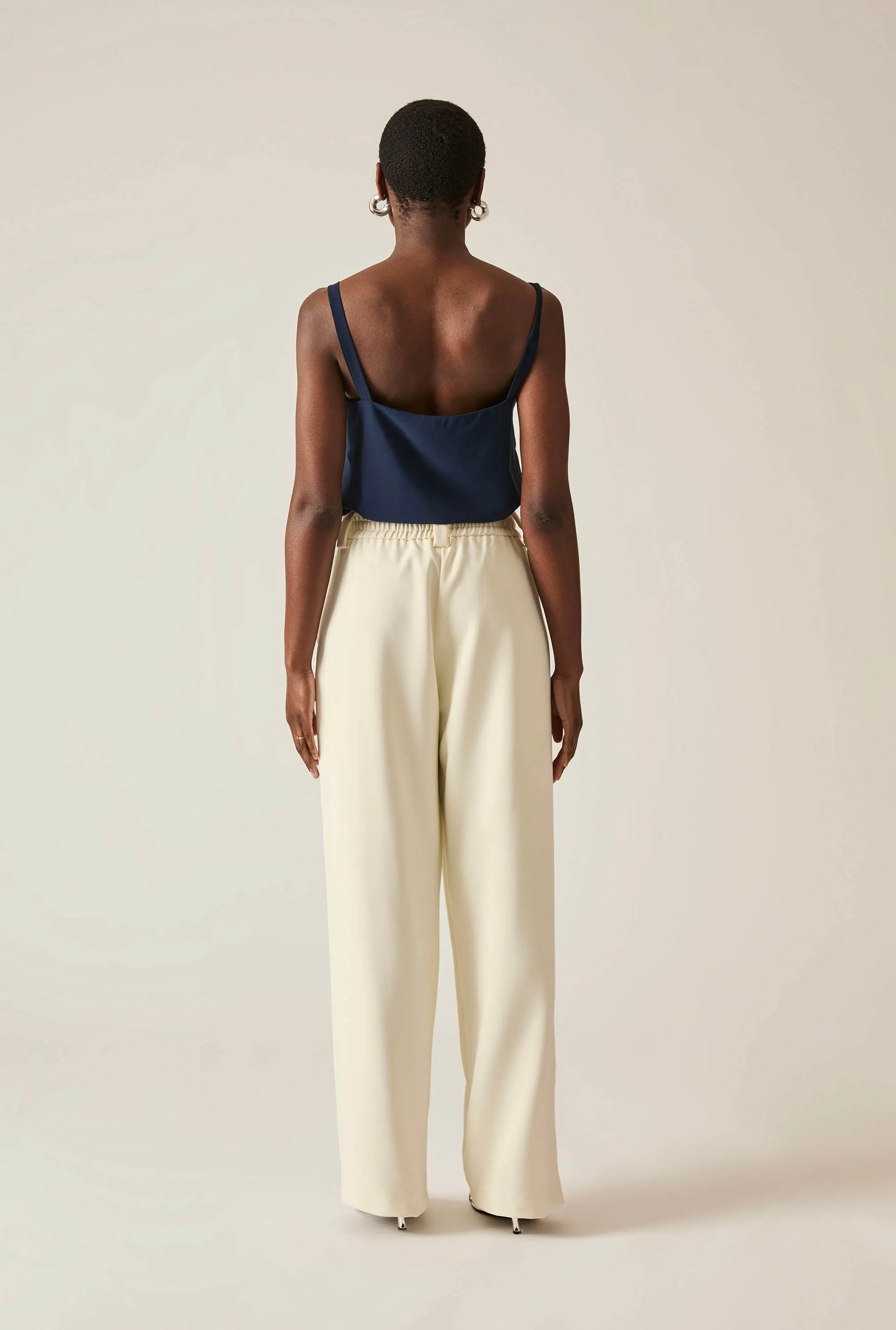 Button Cream Trousers