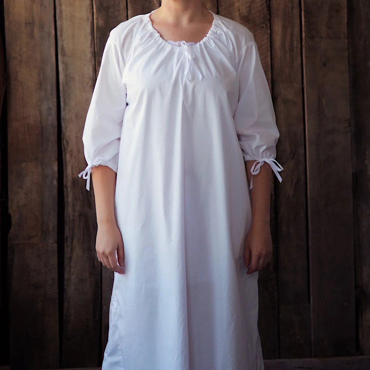 Chemise in Plain White Cotton