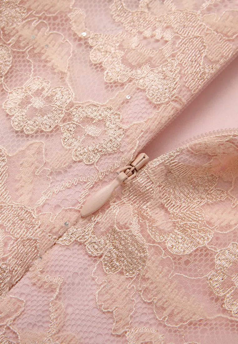 Cheung Sham Style Embellished Lace Dress