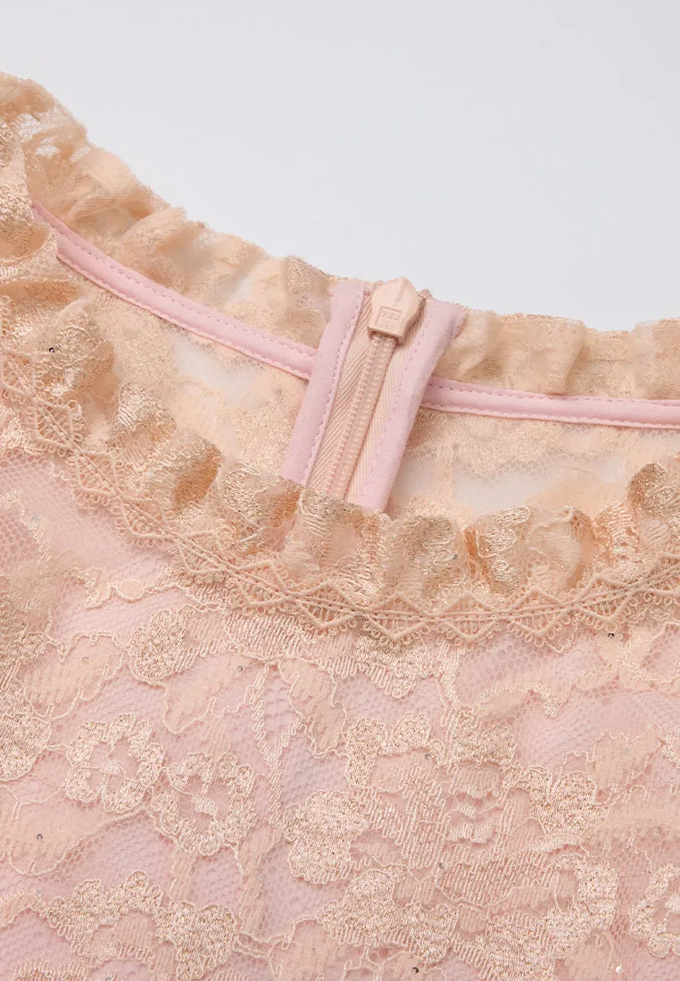 Cheung Sham Style Embellished Lace Dress