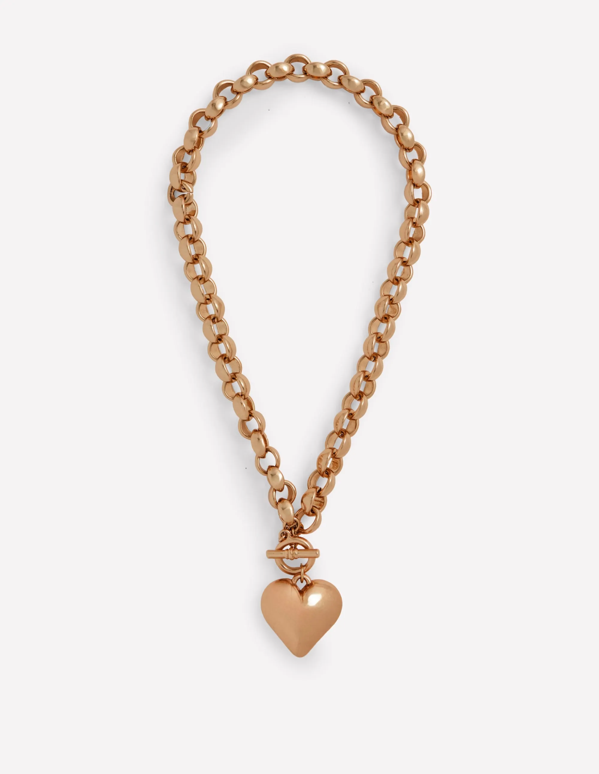 Chunky Heart Necklace-Gold