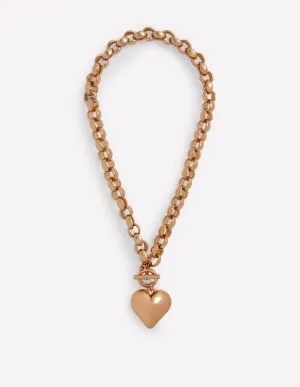 Chunky Heart Necklace-Gold