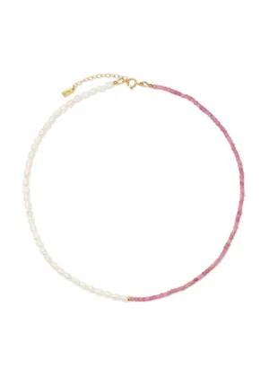 Coraline Beaded Necklace - Pink Tourmaline