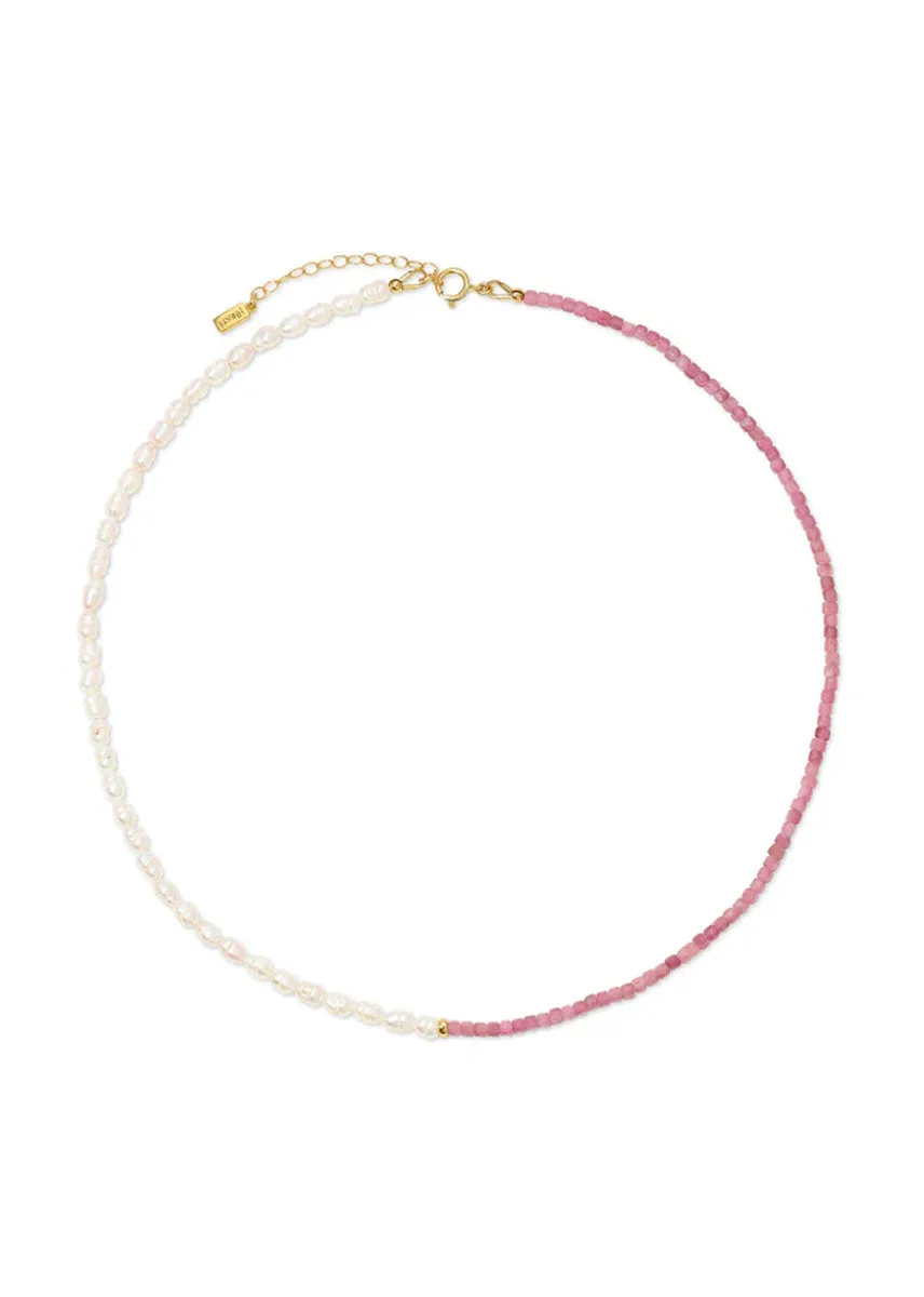 Coraline Beaded Necklace - Pink Tourmaline