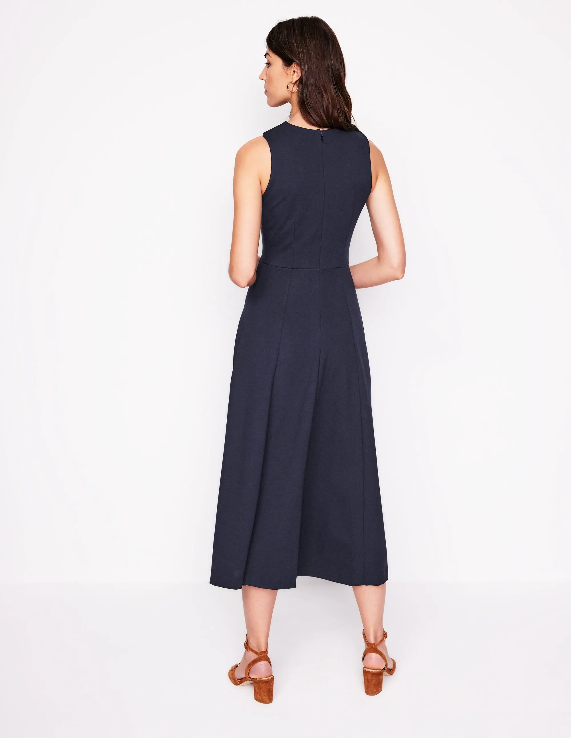 Cross Front Ponte Dress-Navy
