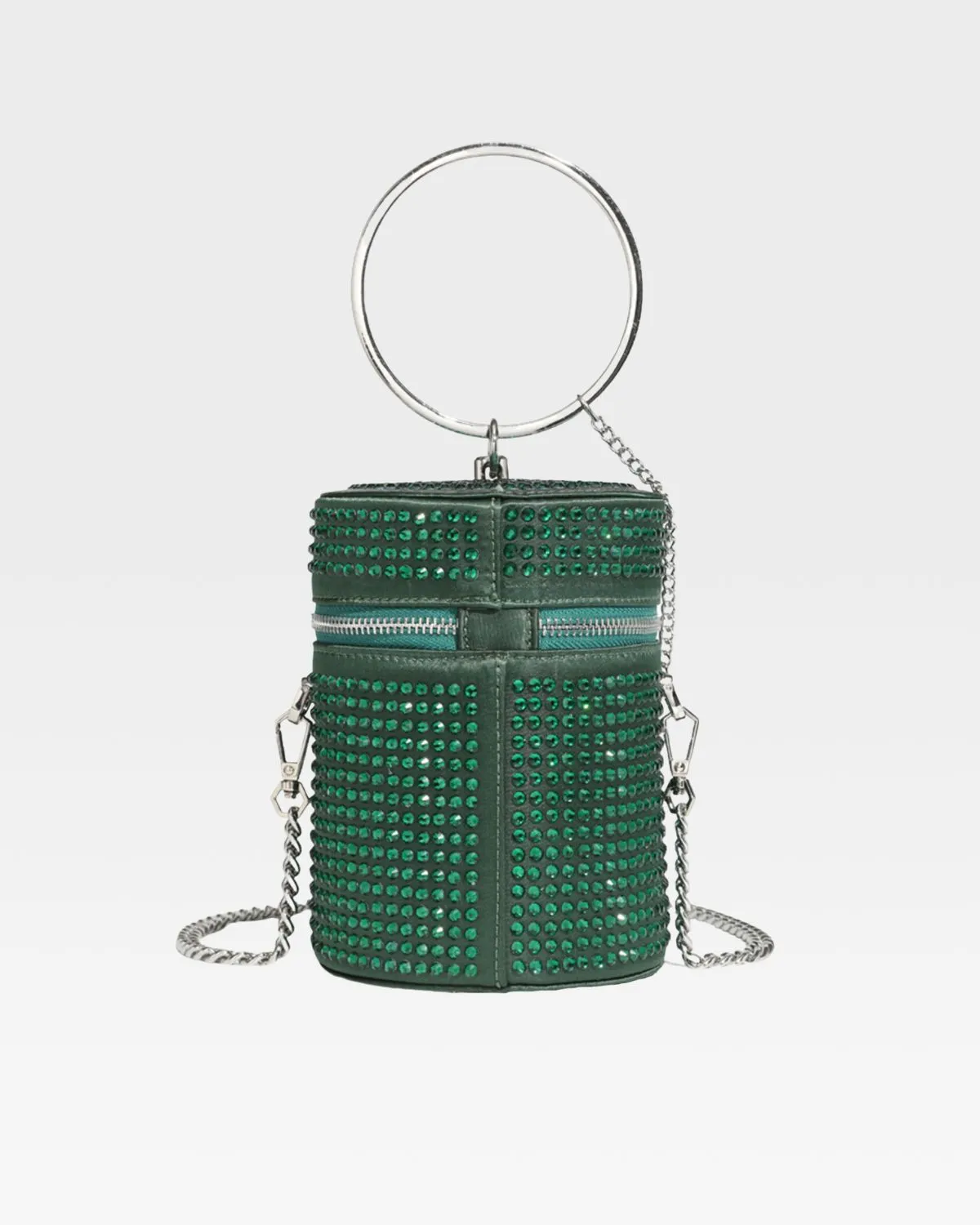 Crystal Mini Barrel Bag in Green