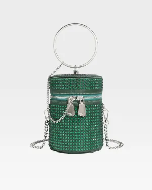 Crystal Mini Barrel Bag in Green