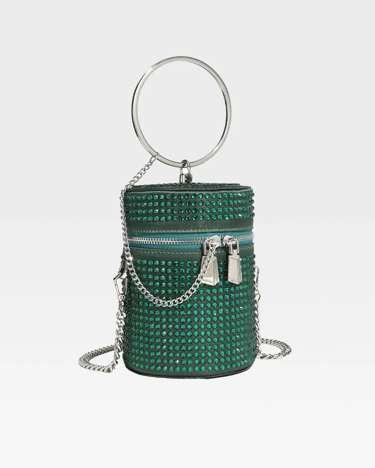 Crystal Mini Barrel Bag in Green