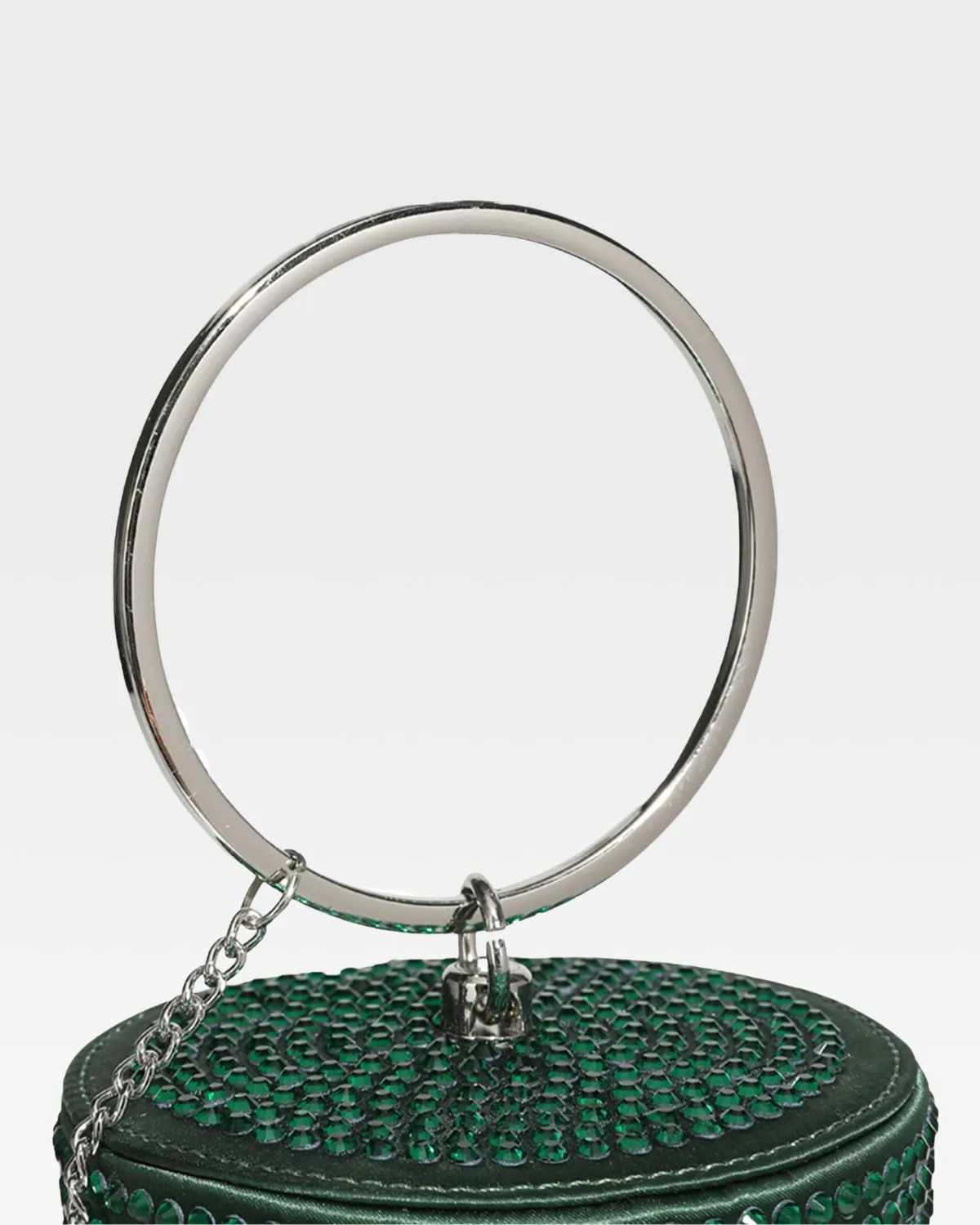 Crystal Mini Barrel Bag in Green