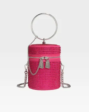 Crystal Mini Barrel Bag in Pink
