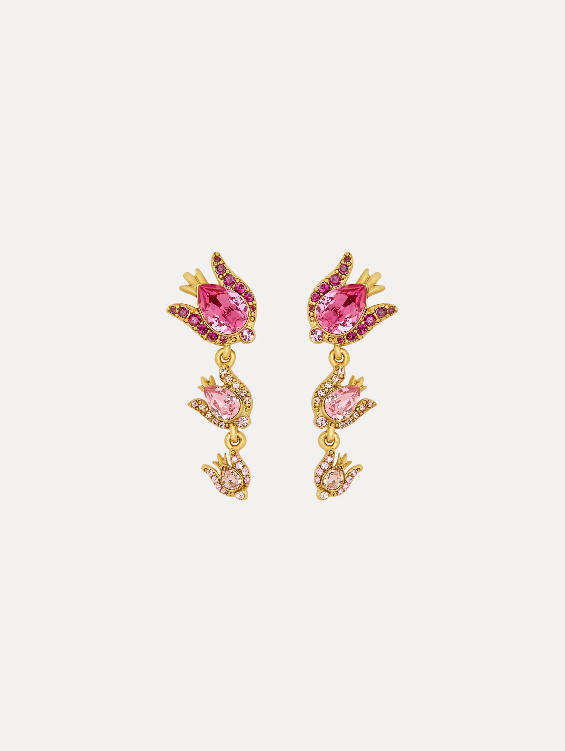 Crystal Rose Drop Earrings