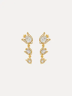 Crystal Rose Drop Earrings