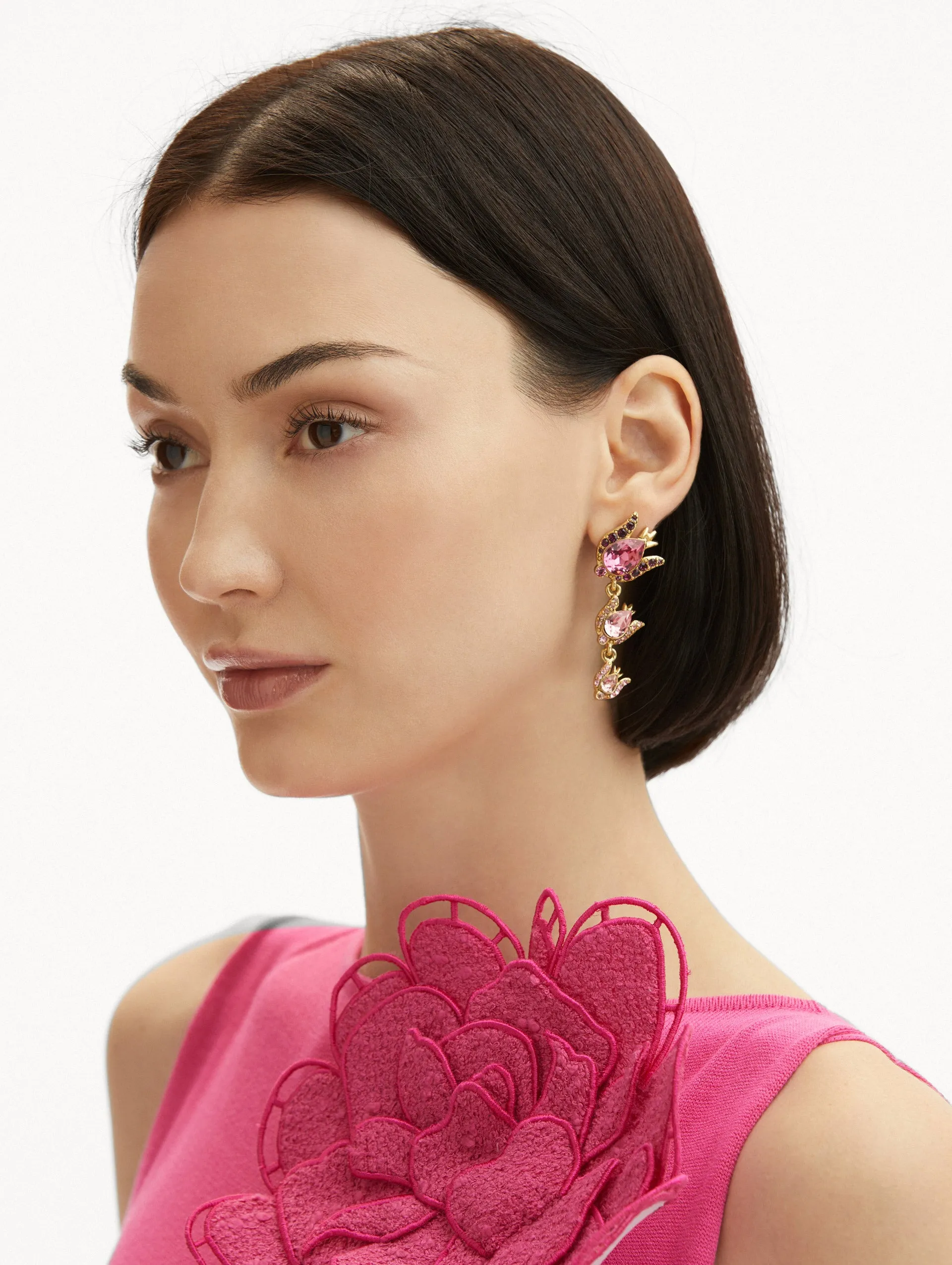 Crystal Rose Drop Earrings