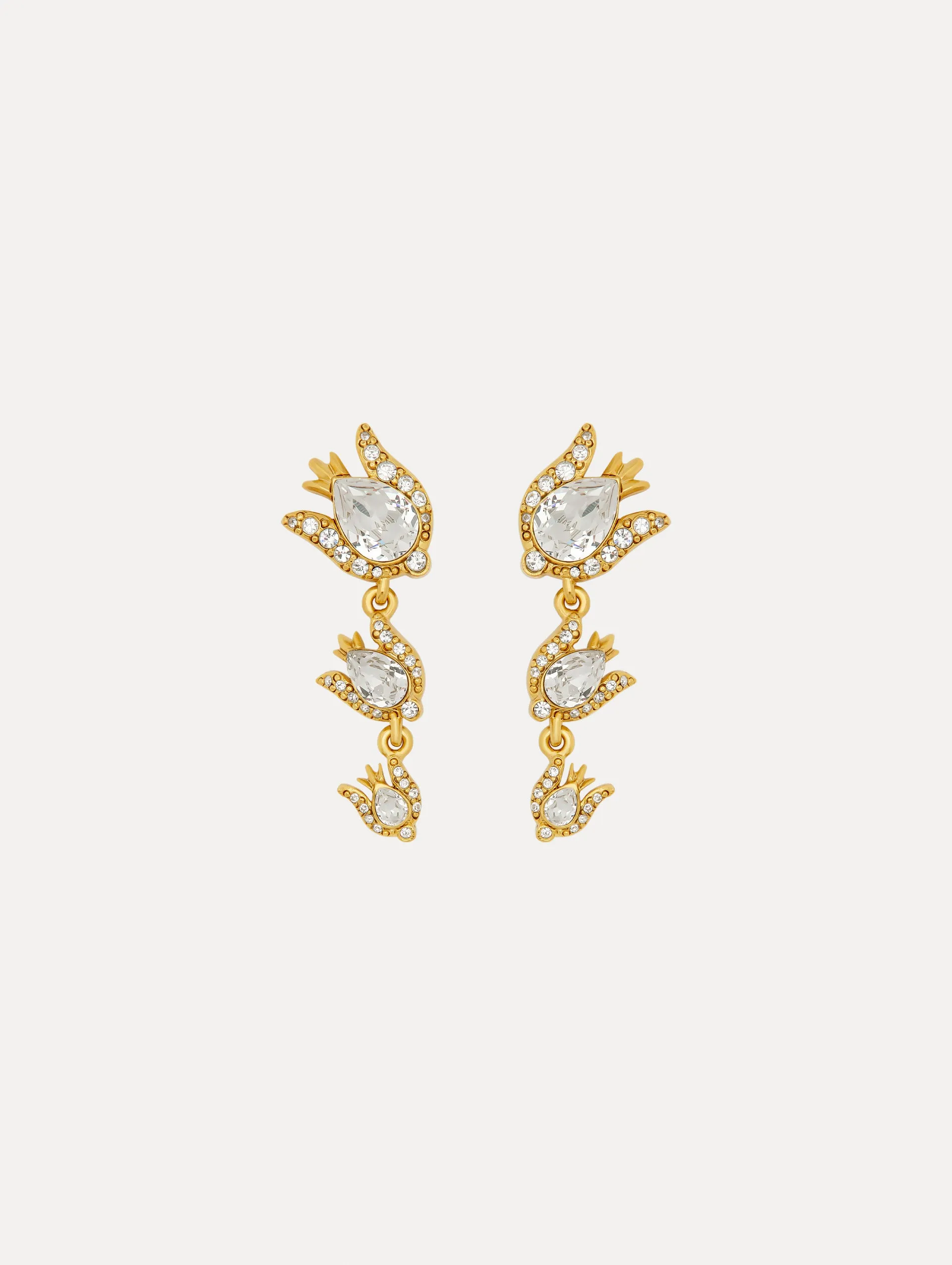 Crystal Rose Drop Earrings