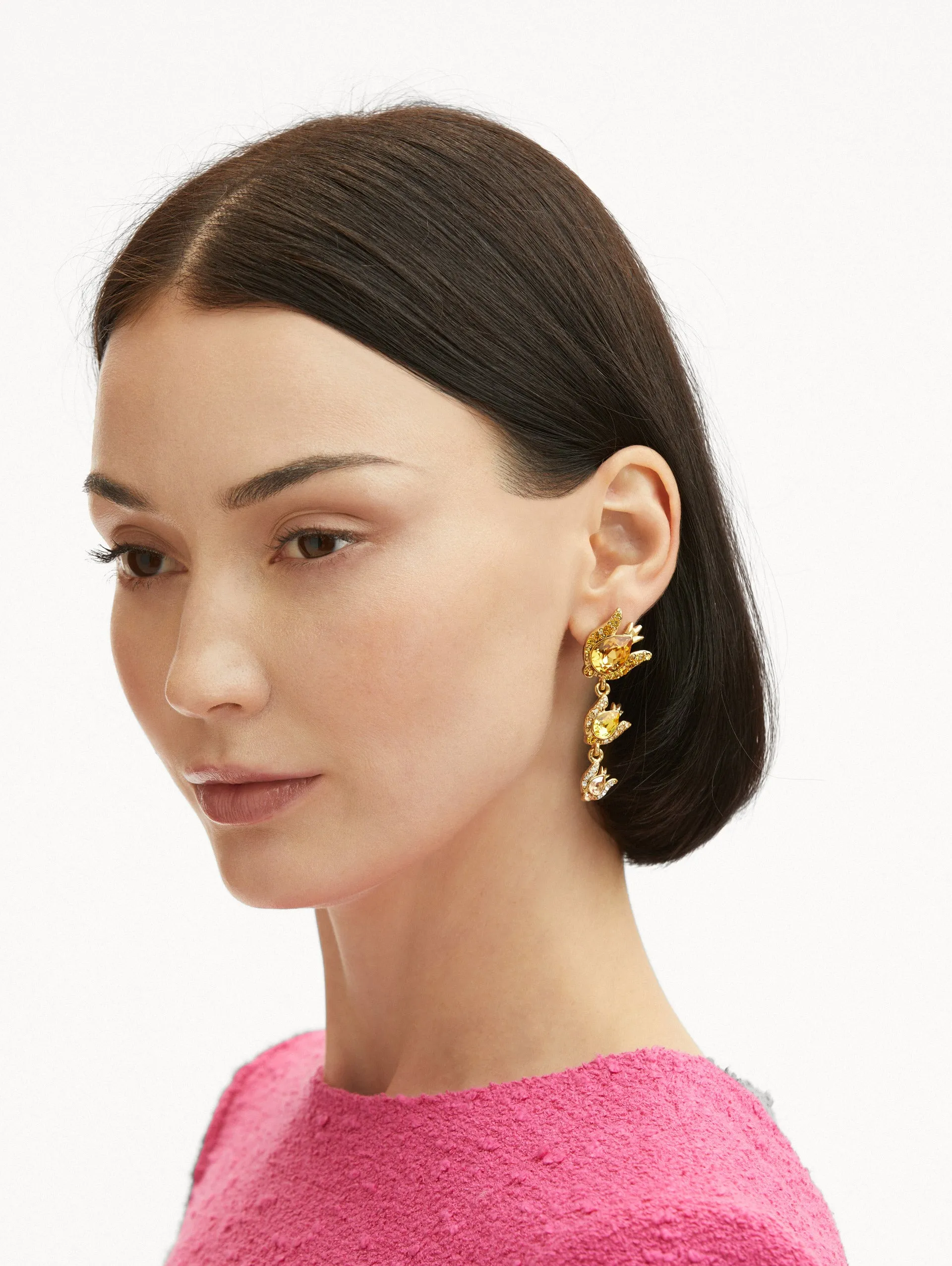 Crystal Rose Drop Earrings