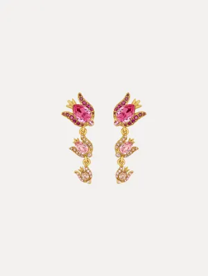 Crystal Rose Drop Earrings