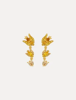 Crystal Rose Drop Earrings