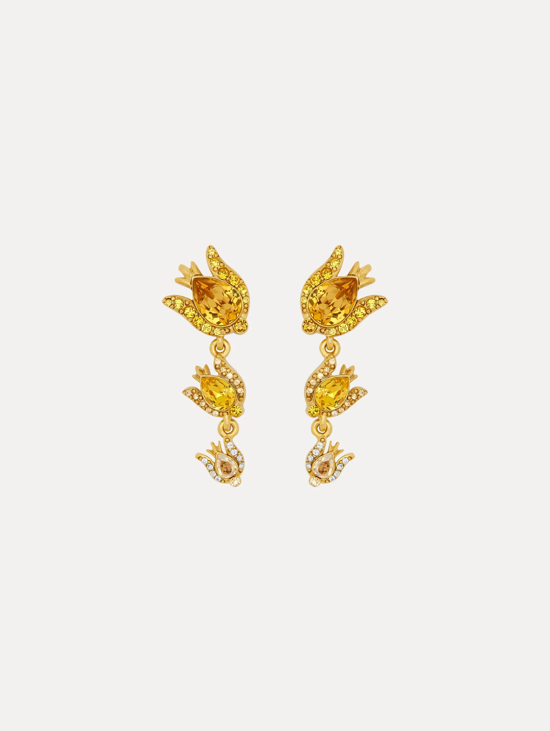 Crystal Rose Drop Earrings
