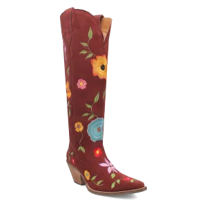 Dingo Flower Power - Women's Suede Leather Cowgirl Boots