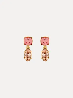 Double Crystal Drop Earrings