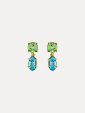 Double Crystal Drop Earrings