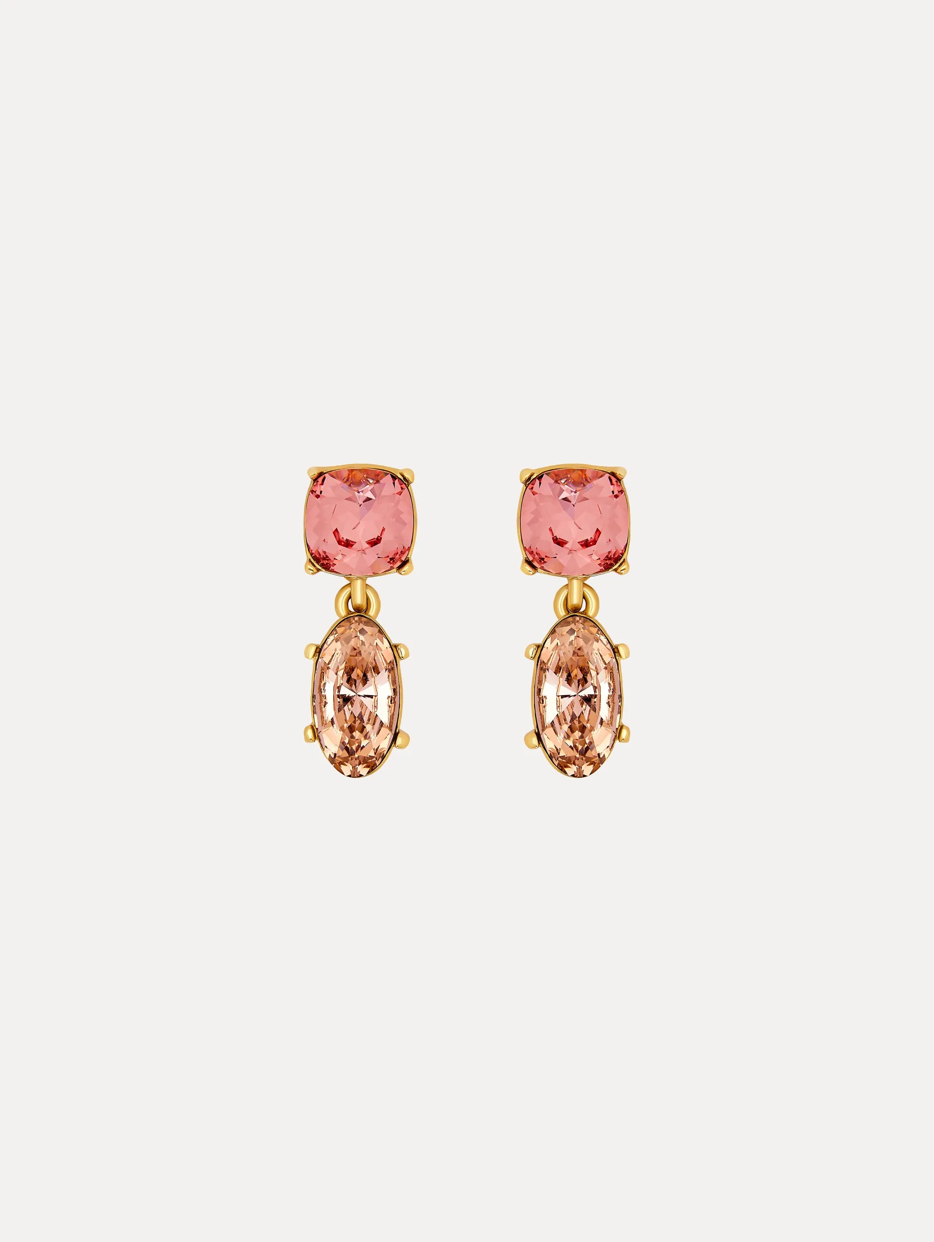 Double Crystal Drop Earrings