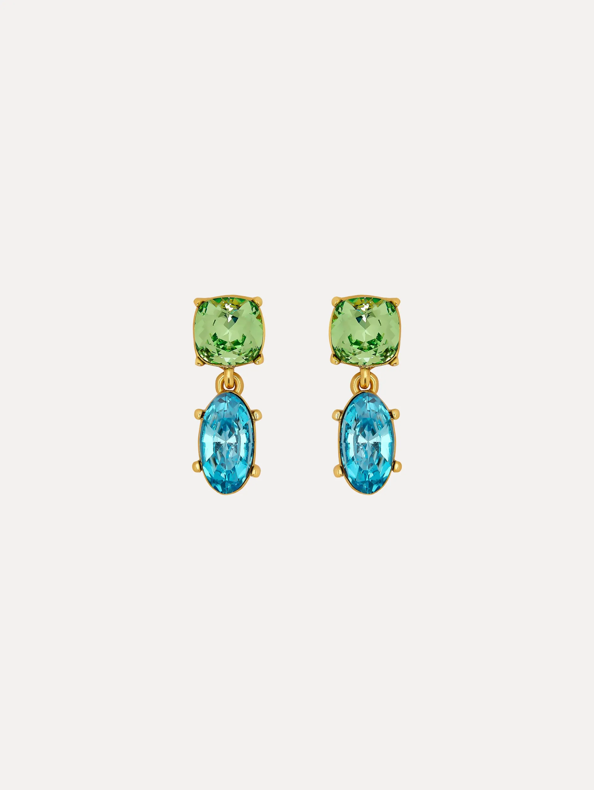 Double Crystal Drop Earrings