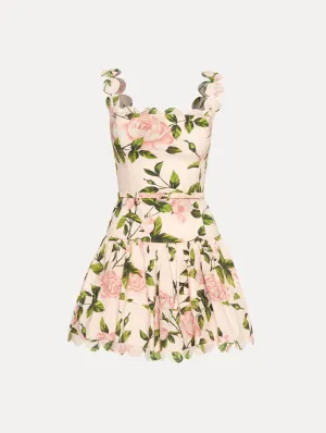 English Rose Cotton Poplin Tiered Dress