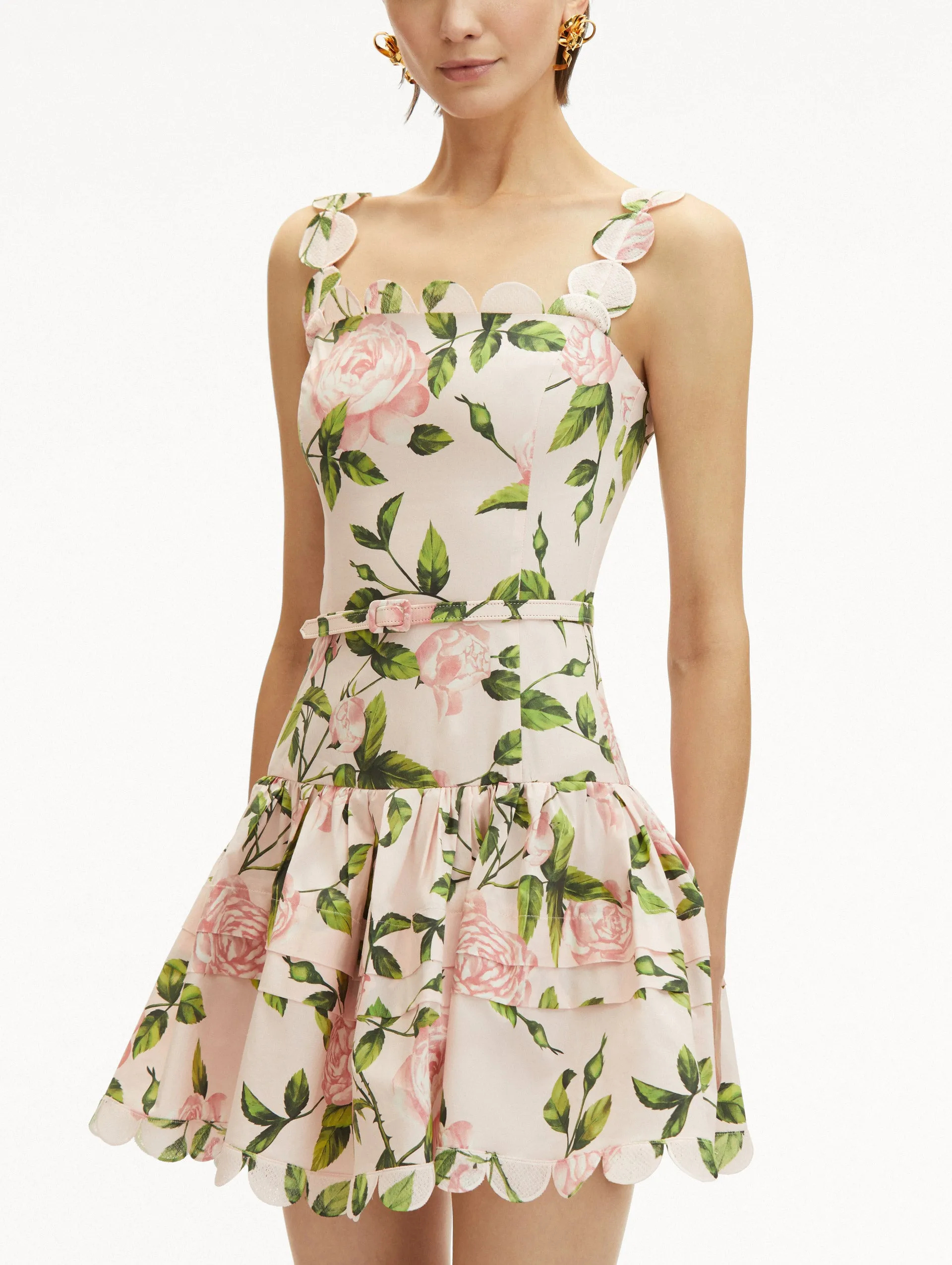 English Rose Cotton Poplin Tiered Dress
