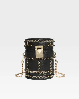 Evening Mini Barrel Bag in Black