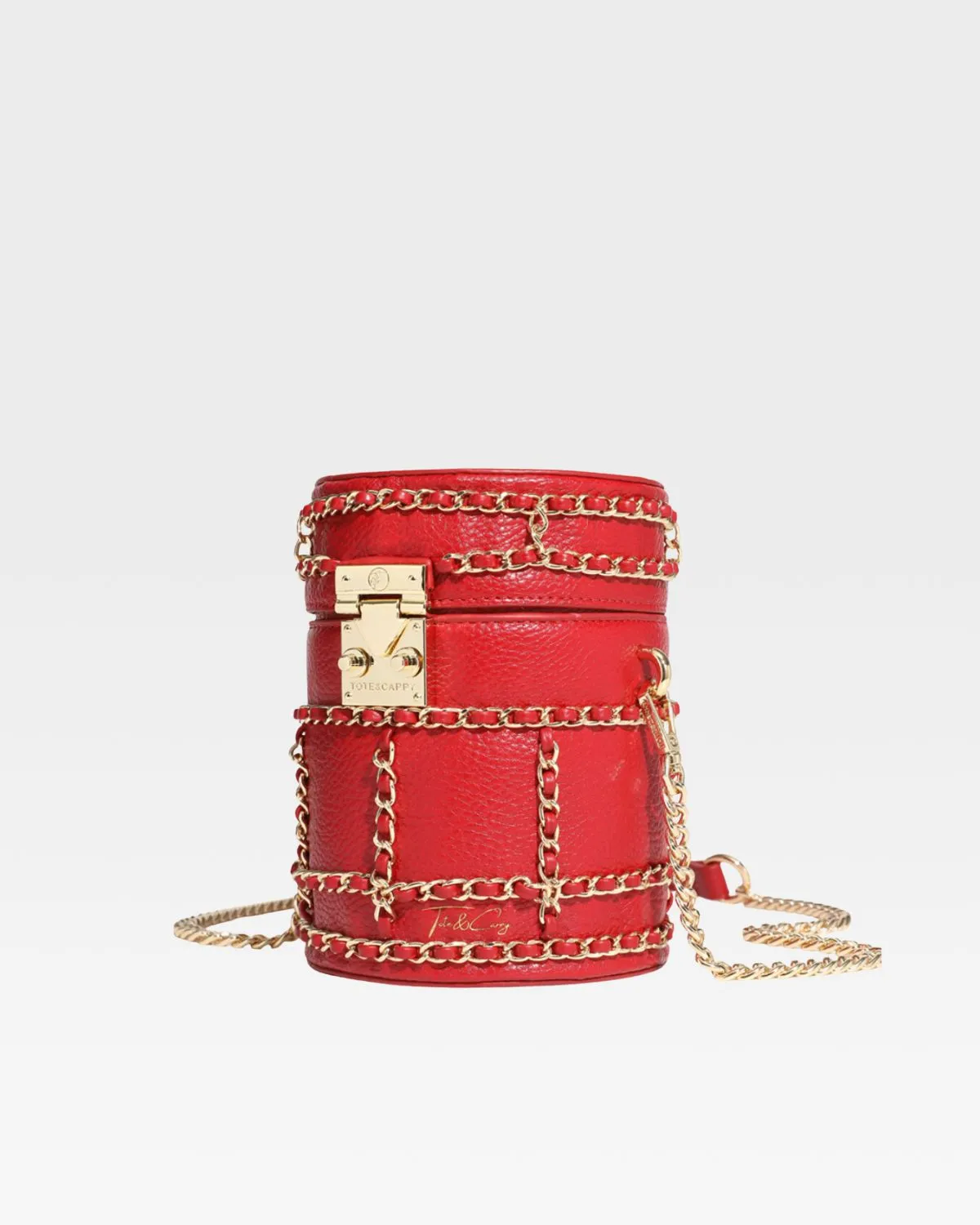 Evening Mini Barrel Bag in Red