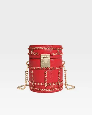 Evening Mini Barrel Bag in Red