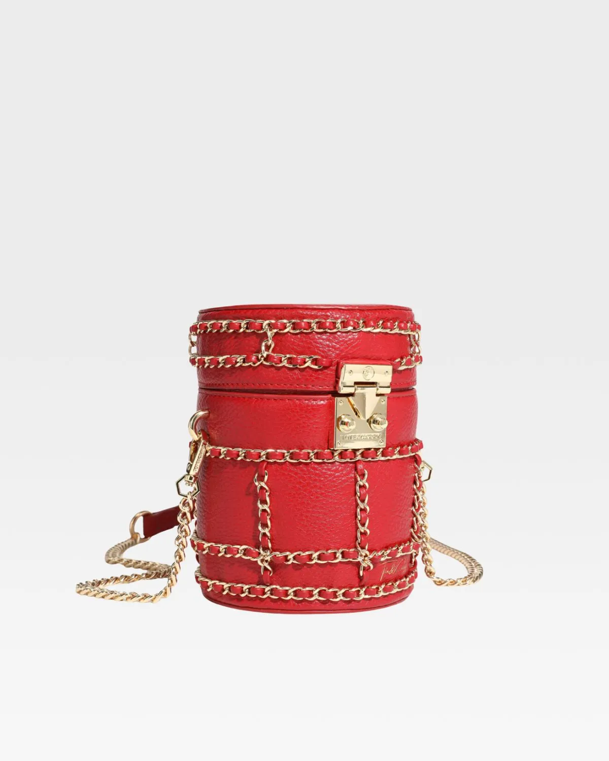 Evening Mini Barrel Bag in Red