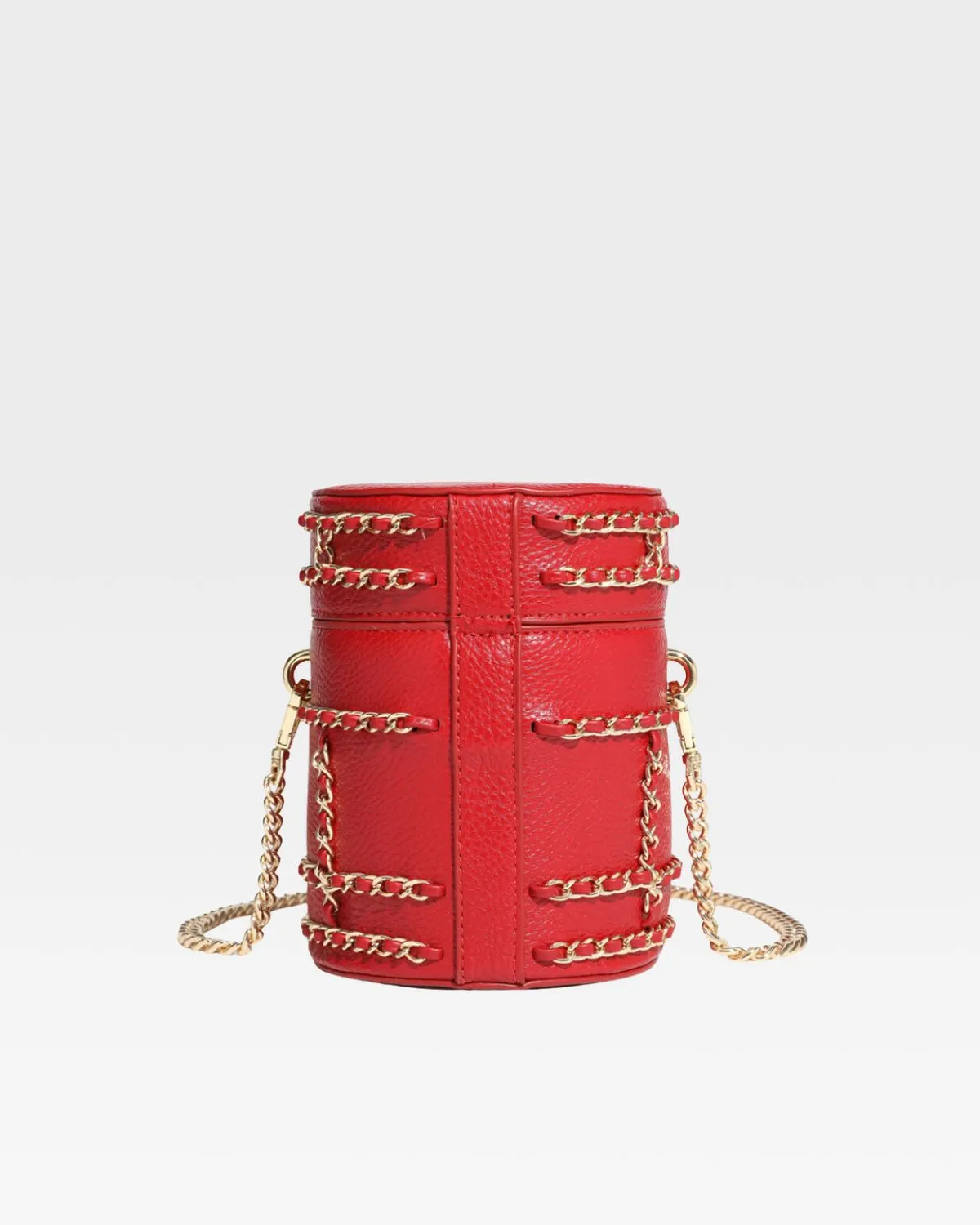 Evening Mini Barrel Bag in Red