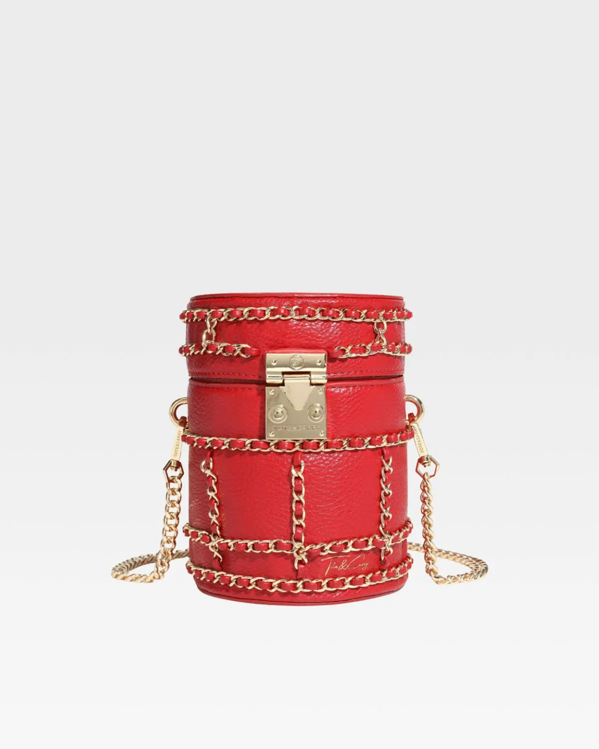Evening Mini Barrel Bag in Red